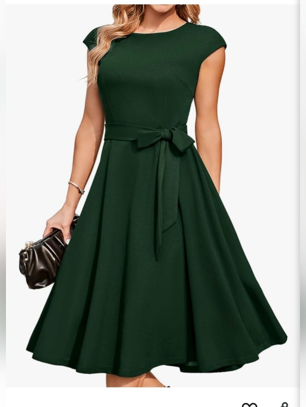 Women's Dark Green Fit & Flare Dress